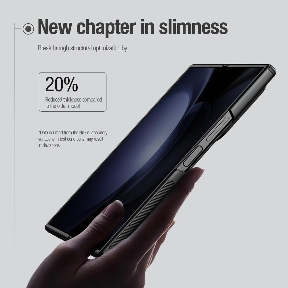 Nillkin Polycarbonate Case for Samsung Galaxy Z Fold 6 (7.6" Inch) Super Frosted Shield Fold Bracket Phone Holder Version 180 Folding 360 Protect Black Color