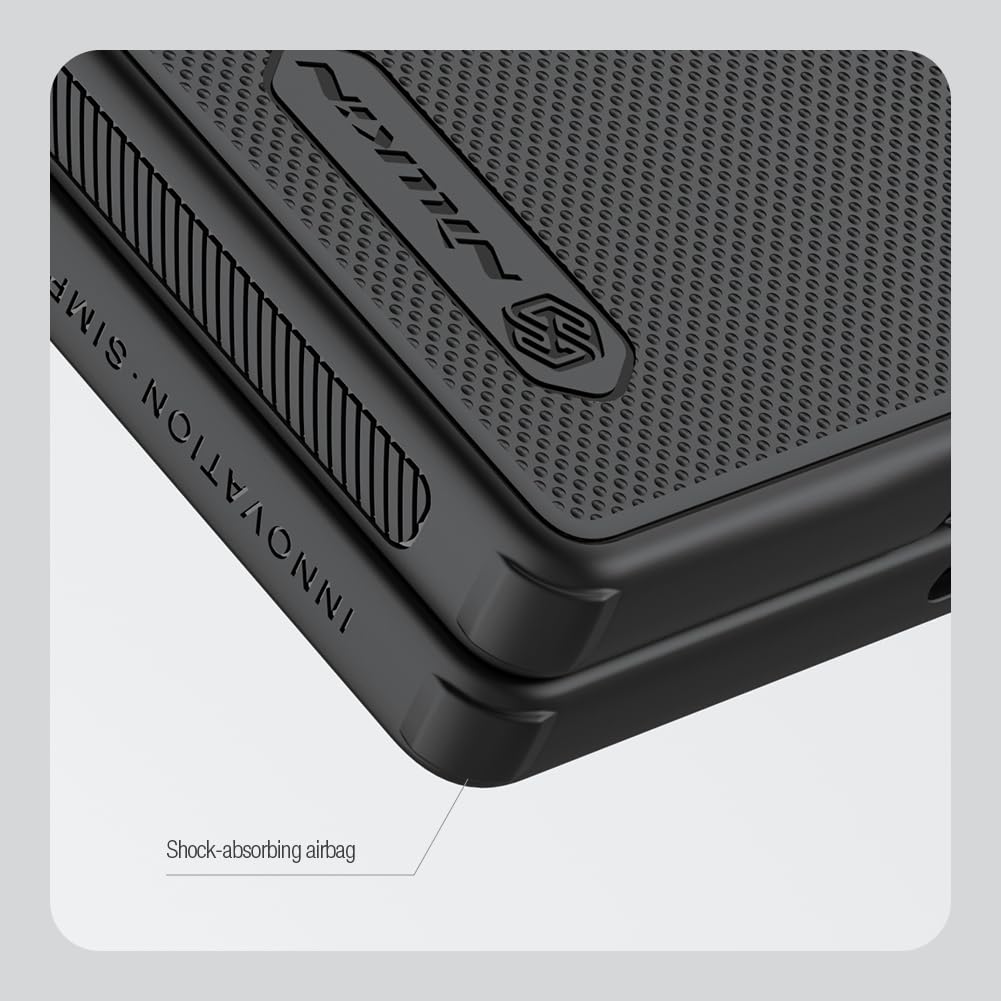 Nillkin Polycarbonate Case for Samsung Galaxy Z Fold 6 (7.6" Inch) Super Frosted Shield Fold Bracket Phone Holder Version 180 Folding 360 Protect Black Color