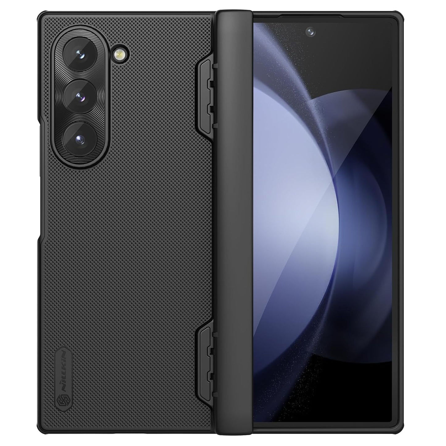 Nillkin Polycarbonate Case for Samsung Galaxy Z Fold 6 (7.6" Inch) Super Frosted Shield Fold Bracket Phone Holder Version 180 Folding 360 Protect Black Color