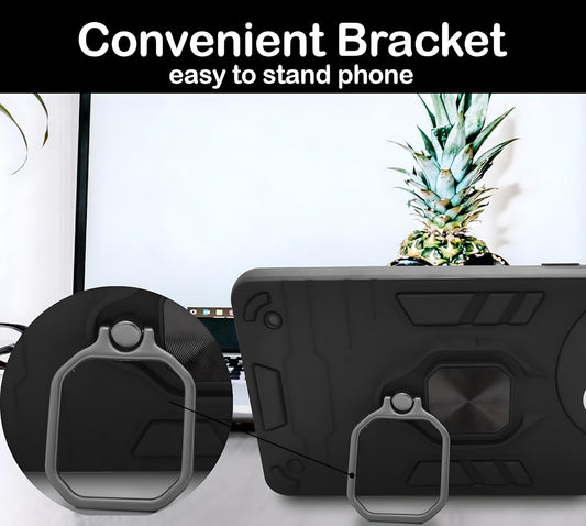 A rtistque Armor Bumper Back Case Cover for Samsung Galaxy M35 5G | Stylish Ring Holder & Inbuilt Stand | Shockproof TPU Protective Design | 360 Degree | Samsung M35 5G Back Cover - Black