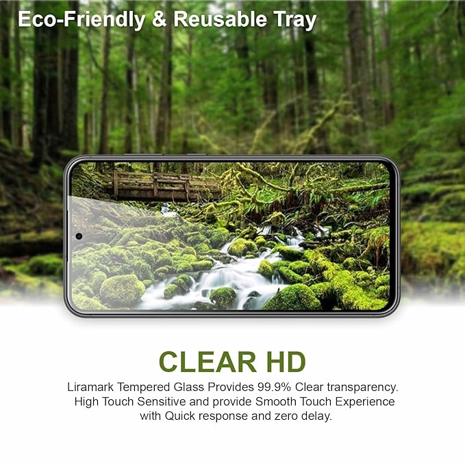 LIRAMARK Easy Fit 9H Anti-Smudge Tempered Glass Screen protector compatible with Samsung Galaxy S24 Ultra 5G .Screen Guard with auto align Installation Kit for Samsung Galaxy S24 Ultra 5G (6.8 Inch)