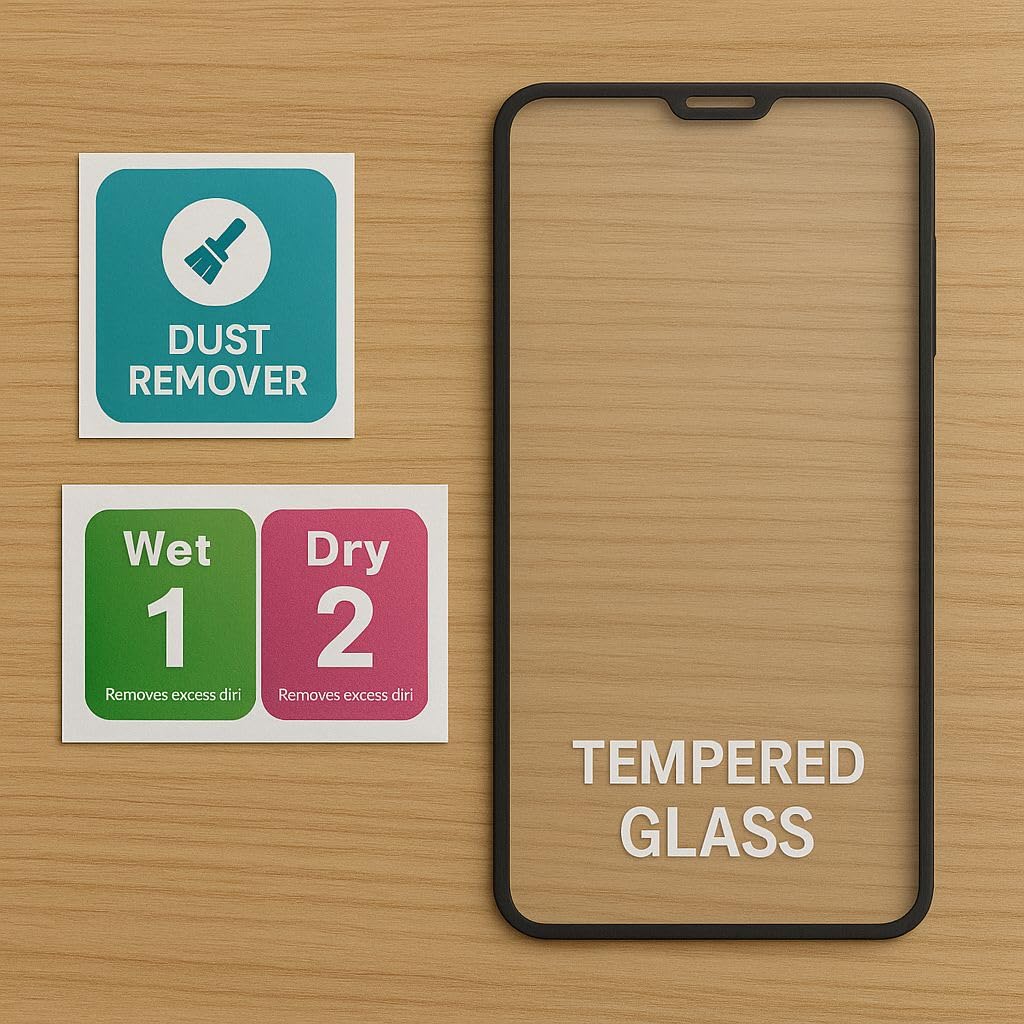 RGP Fashion Groups's Military Grade Gorilla Tempered Glass Compatible for iPhones Edge to Edge Coverage with Easy Installation Kit (for iPhone 15) Transparent