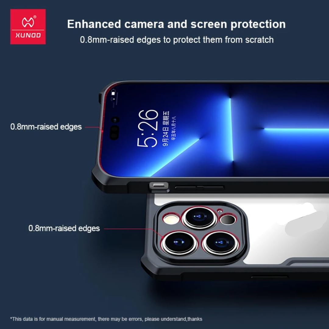 AKIO Xundd Beatle Series Case Cover for iPhone 15 Pro Protective Case Cover | Scratch-Resistant & Durable Material | Black Color