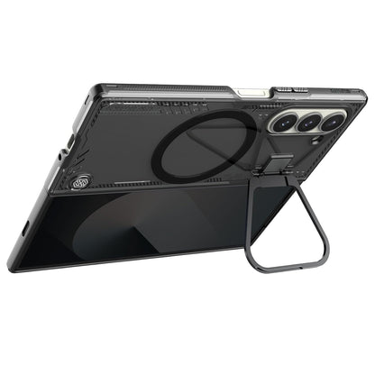 Nillkin Case for Samsung Galaxy Z Fold 6 (7.6″ Inch) Iceblade Fold Case with Mag Safe Magnetic Features Corner Air Bags + Aluminium Camera Protect Stand Scratch & dust Proof Black