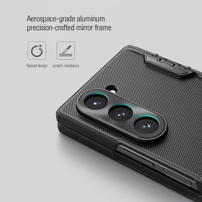 Nillkin Polycarbonate Case for Samsung Galaxy Z Fold 6 (7.6" Inch) Super Frosted Shield Fold Bracket Phone Holder Version 180 Folding 360 Protect Black Color