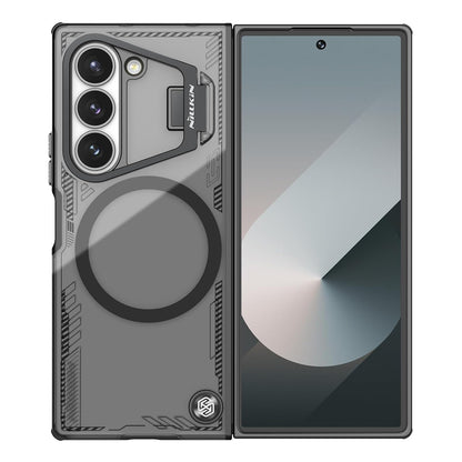 Nillkin Case for Samsung Galaxy Z Fold 6 (7.6″ Inch) Iceblade Fold Case with Mag Safe Magnetic Features Corner Air Bags + Aluminium Camera Protect Stand Scratch & dust Proof Black