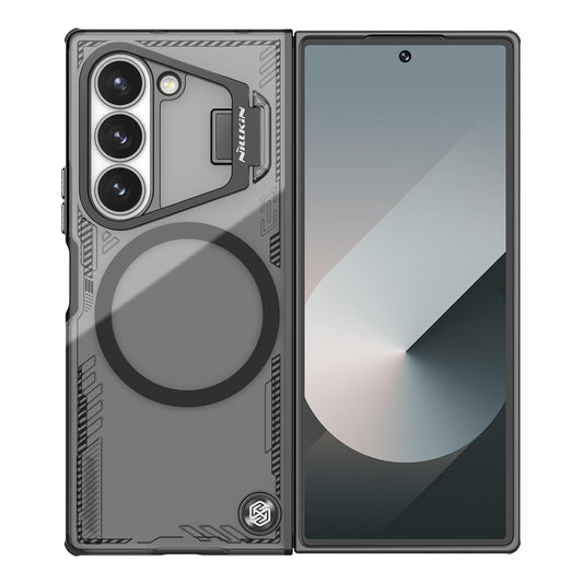 Nillkin Case for Samsung Galaxy Z Fold 6 (7.6″ Inch) Iceblade Fold Case with Mag Safe Magnetic Features Corner Air Bags + Aluminium Camera Protect Stand Scratch & dust Proof Black
