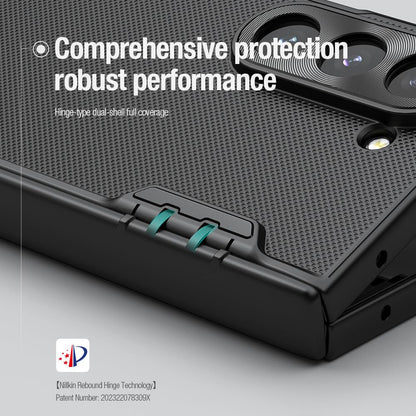 Nillkin Polycarbonate Case for Samsung Galaxy Z Fold 6 (7.6" Inch) Super Frosted Shield Fold Bracket Phone Holder Version 180 Folding 360 Protect Black Color