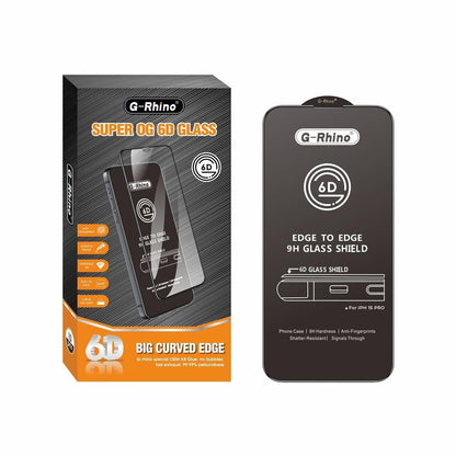 G-Rhino Super OG 6D Glass Anti Fingerprint Smooth high Transparent Tempered Glass for Iphone 15 series Screen Protector/iPhone 15 Pro - 6.12 inch