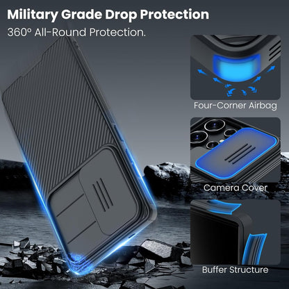 Nillkin PC + Silicon Galaxy S25 Ultra Case, Camshield Pro For Samsung Galaxy S25 Ultra Case With Slide Camera Cover, S25 Ultra 5G Slim Case Phone Case 2025 6.86'' (Black)