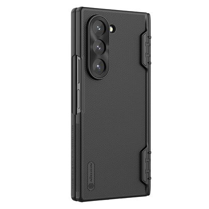 Nillkin Polycarbonate Case for Samsung Galaxy Z Fold 6 (7.6" Inch) Super Frosted Shield Fold Bracket Phone Holder Version 180 Folding 360 Protect Black Color