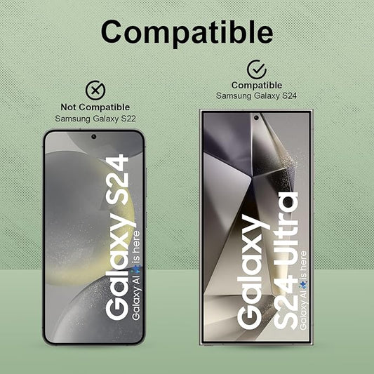 LIRAMARK Easy Fit 9H Anti-Smudge Tempered Glass Screen protector compatible with Samsung Galaxy S24 Ultra 5G .Screen Guard with auto align Installation Kit for Samsung Galaxy S24 Ultra 5G (6.8 Inch)