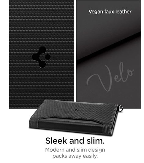 Spigen Leather Passport Card Holder Passport Wallet Travel Documents Organizer Protector Passport Holder Travel Accessories with RFID Blocking Technology SIM Card Pin Included - Black
